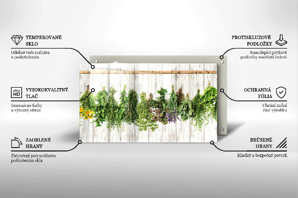 Steklena podloga za rezanje Posušena zelišča in rastline