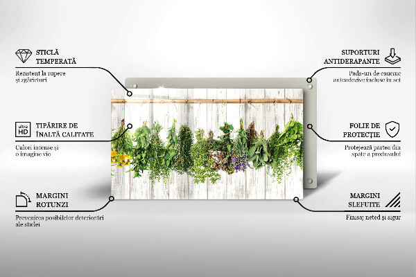 Steklena podloga za rezanje Posušena zelišča in rastline