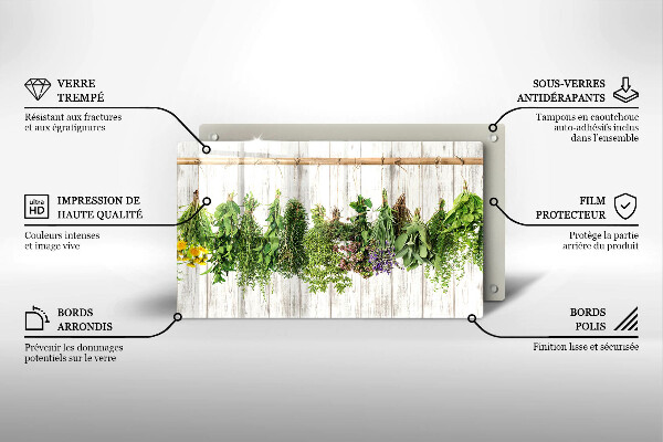 Steklena podloga za rezanje Posušena zelišča in rastline