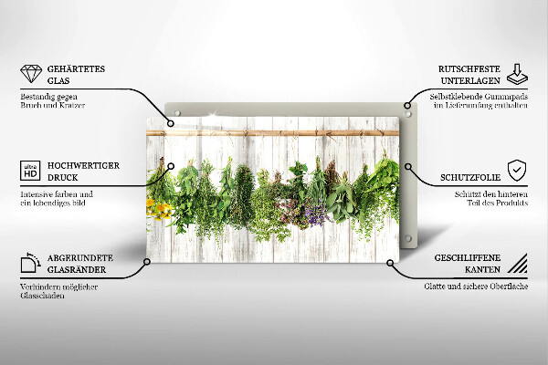 Steklena podloga za rezanje Posušena zelišča in rastline