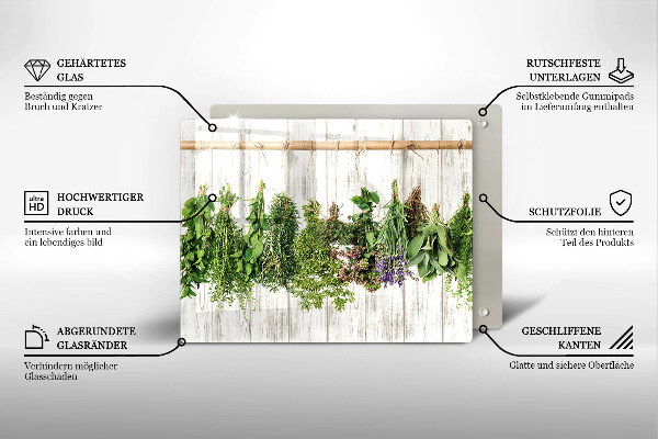 Steklena podloga za rezanje Posušena zelišča in rastline