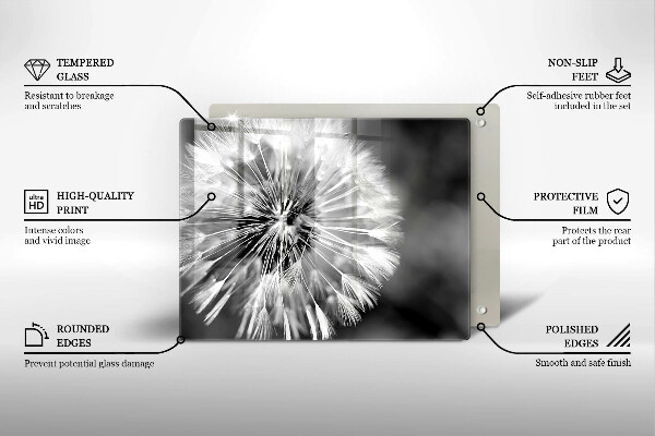Steklena podloga za rezanje Nežen regrat