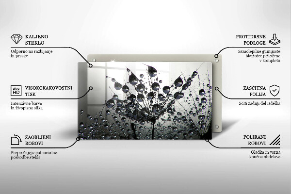 Steklena podloga za rezanje Regrat in rosa