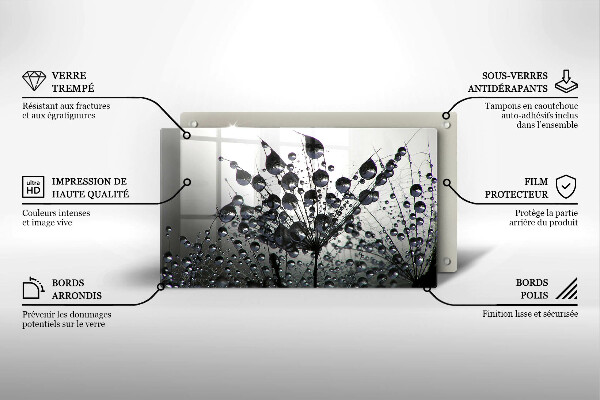 Steklena podloga za rezanje Regrat in rosa