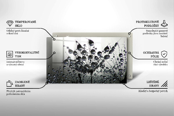 Steklena podloga za rezanje Regrat in rosa