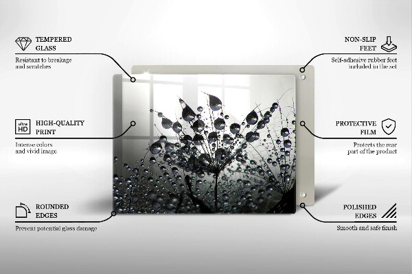 Steklena podloga za rezanje Regrat in rosa