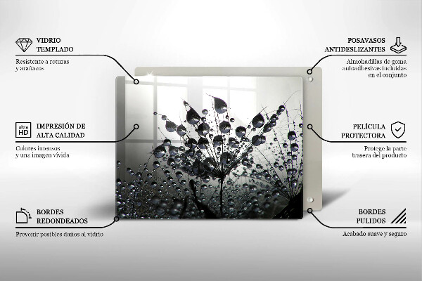 Steklena podloga za rezanje Regrat in rosa