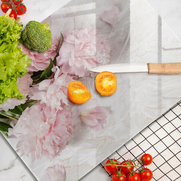 Steklena podloga za rezanje Nežni cvetovi vrtnic