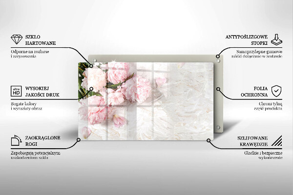 Steklena podloga za rezanje Nežni cvetovi vrtnic