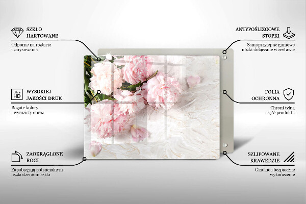 Steklena podloga za rezanje Nežni cvetovi vrtnic