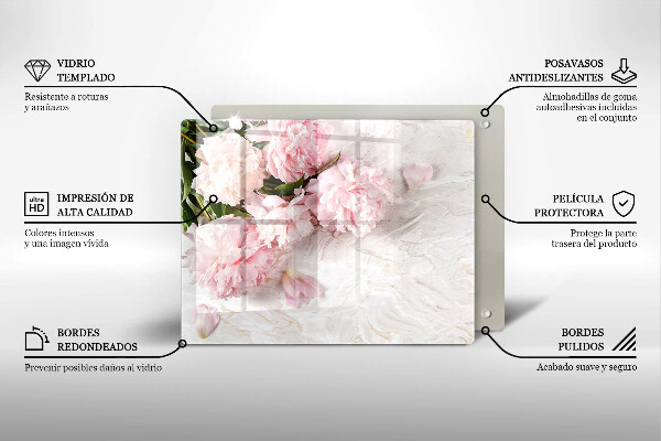 Steklena podloga za rezanje Nežni cvetovi vrtnic