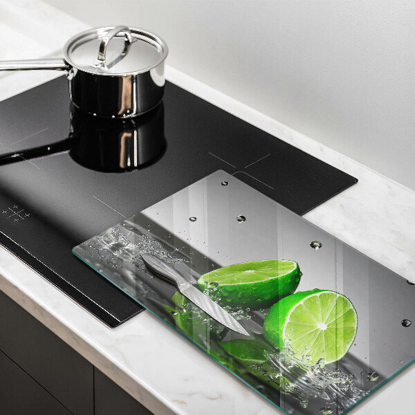 Steklena podloga za rezanje Sočne limete in voda