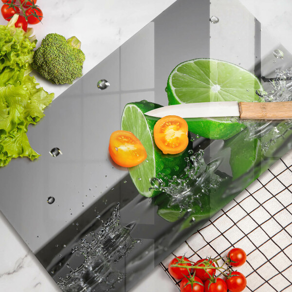 Steklena podloga za rezanje Sočne limete in voda