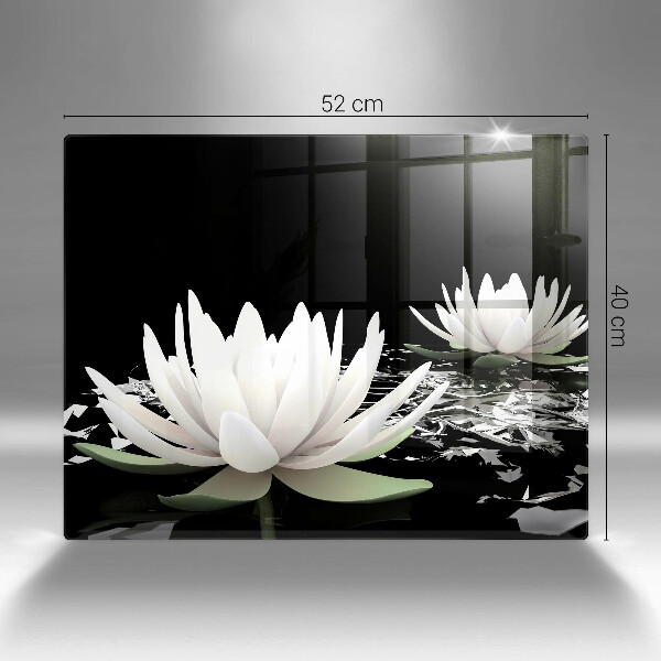 Steklena podloga za rezanje Bele lilije na vodi