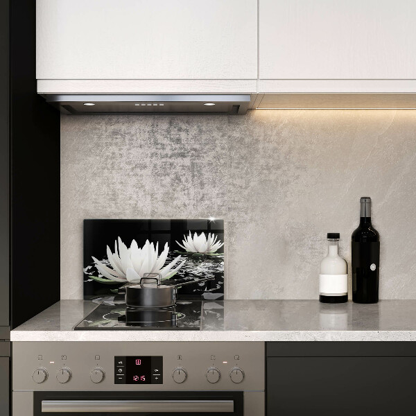 Steklena podloga za rezanje Bele lilije na vodi