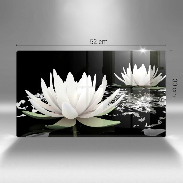 Steklena podloga za rezanje Bele lilije na vodi