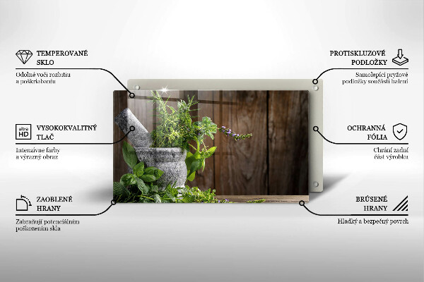 Steklena podloga za rezanje Sadi zelišča in les