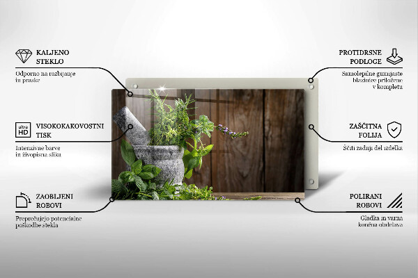 Steklena podloga za rezanje Sadi zelišča in les