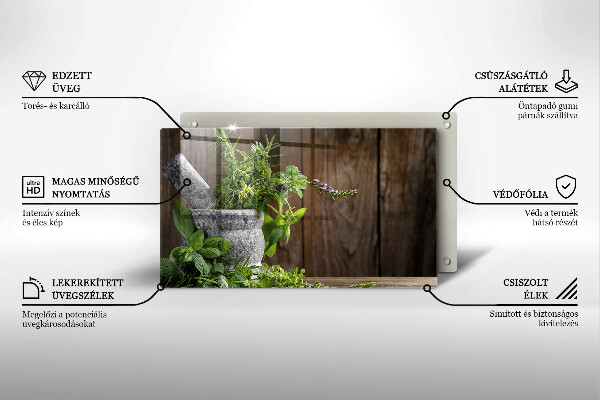 Steklena podloga za rezanje Sadi zelišča in les