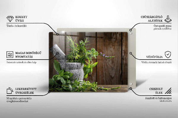 Steklena podloga za rezanje Sadi zelišča in les