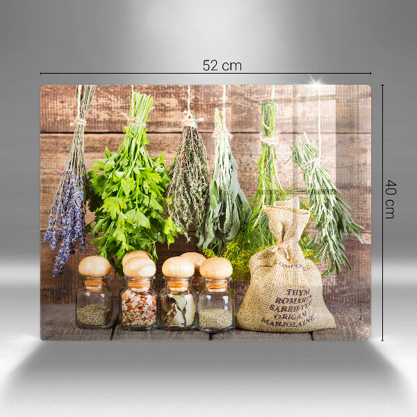 Steklena podloga za rezanje Zelišča začimbe in les