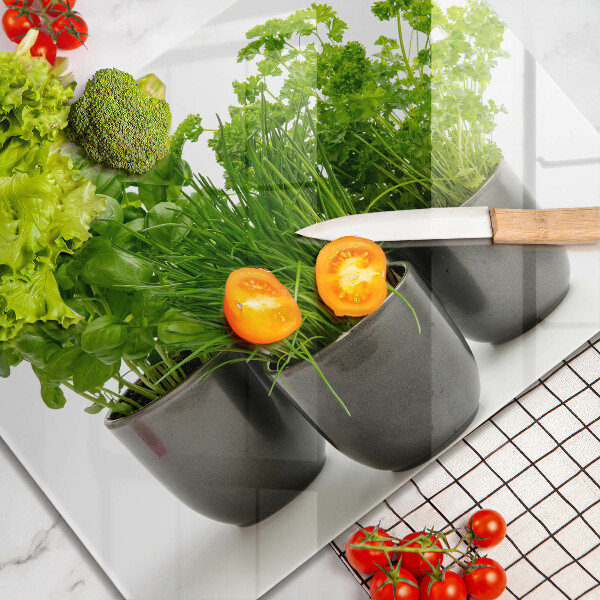 Steklena podloga za rezanje Lončki z zelišči