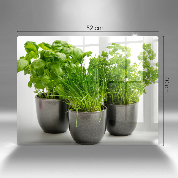 Steklena podloga za rezanje Lončki z zelišči