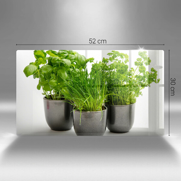 Steklena podloga za rezanje Lončki z zelišči