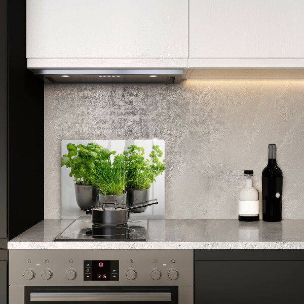 Steklena podloga za rezanje Lončki z zelišči