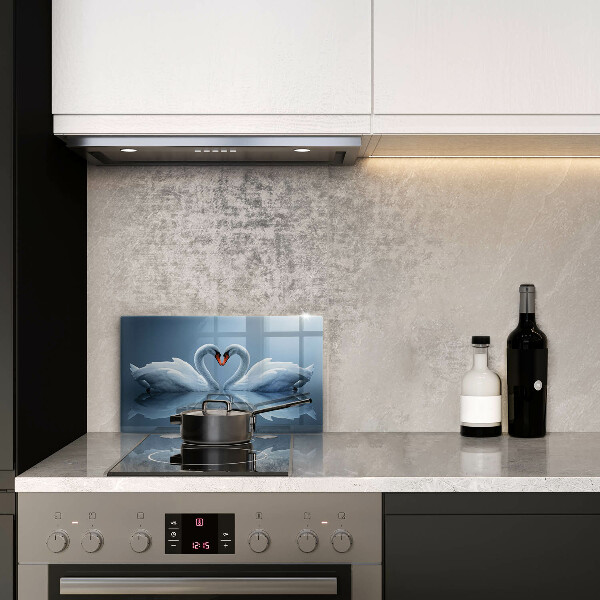 Steklena podloga za rezanje Dva labodja srca