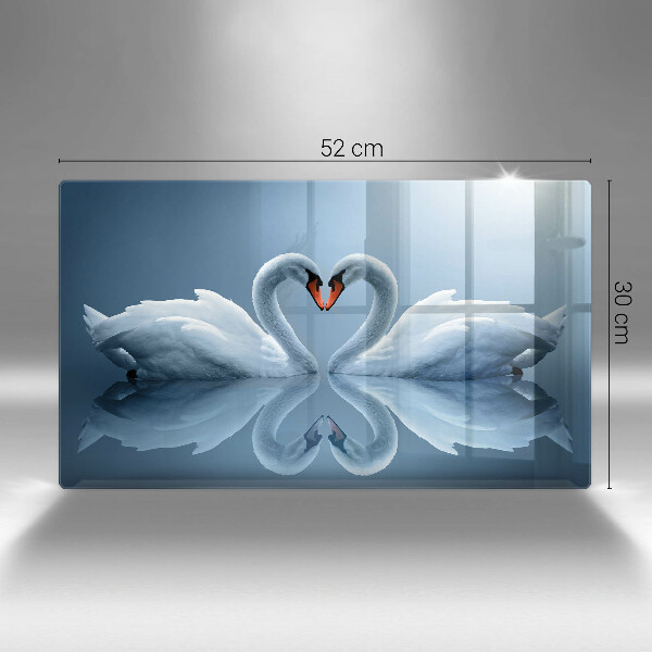 Steklena podloga za rezanje Dva labodja srca