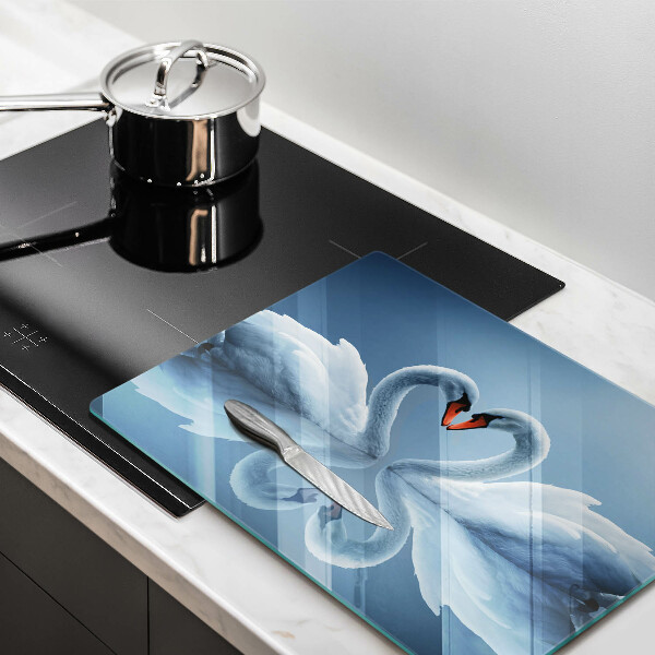 Steklena podloga za rezanje Dva labodja srca