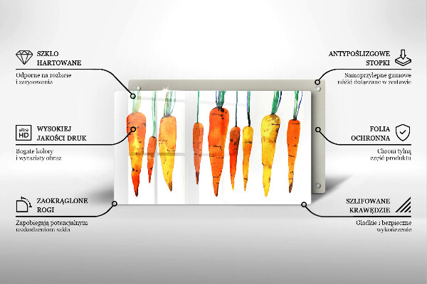 Steklena podloga za rezanje Ilustracija korenčka