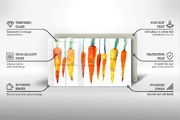 Steklena podloga za rezanje Ilustracija korenčka