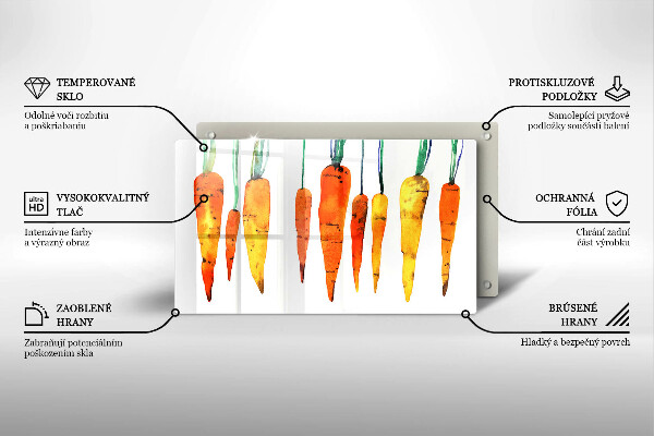 Steklena podloga za rezanje Ilustracija korenčka