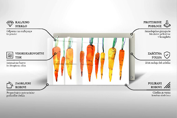 Steklena podloga za rezanje Ilustracija korenčka