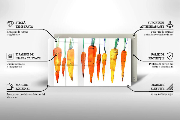 Steklena podloga za rezanje Ilustracija korenčka