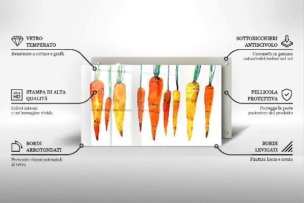 Steklena podloga za rezanje Ilustracija korenčka