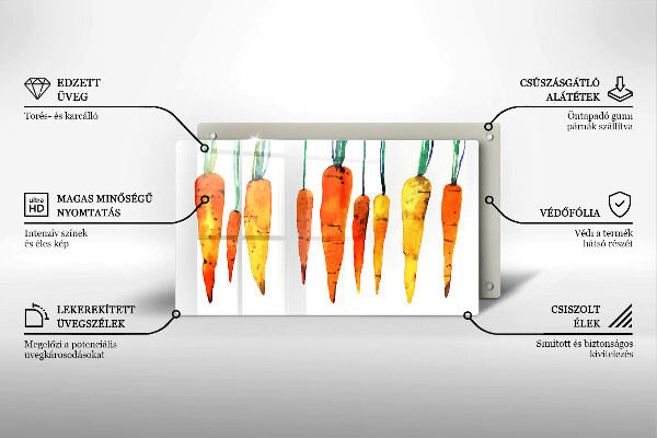 Steklena podloga za rezanje Ilustracija korenčka
