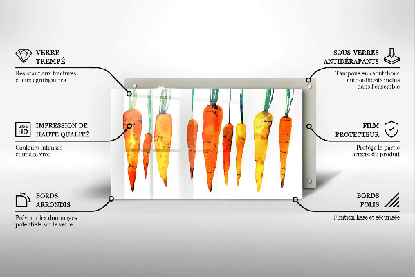 Steklena podloga za rezanje Ilustracija korenčka