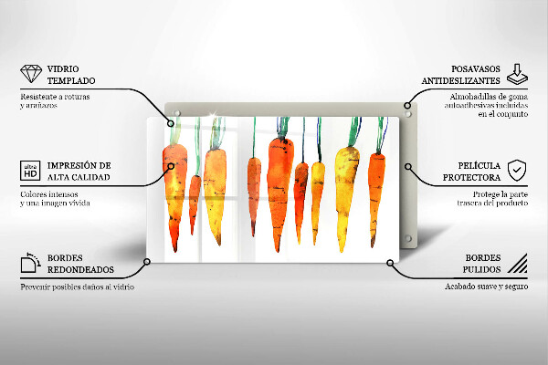 Steklena podloga za rezanje Ilustracija korenčka