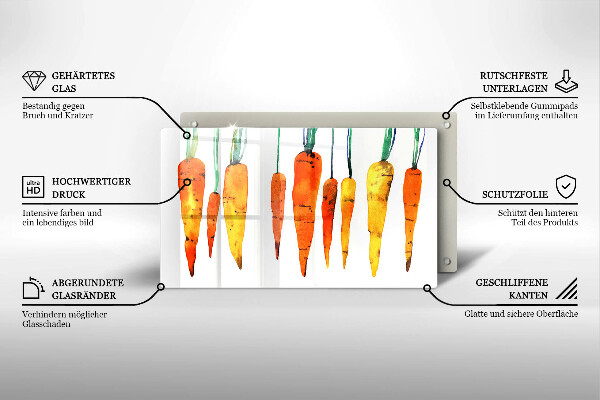 Steklena podloga za rezanje Ilustracija korenčka