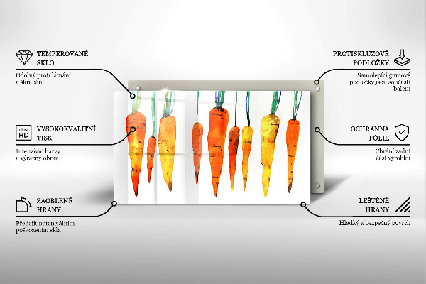 Steklena podloga za rezanje Ilustracija korenčka