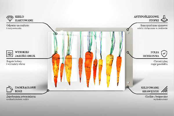 Steklena podloga za rezanje Ilustracija korenčka