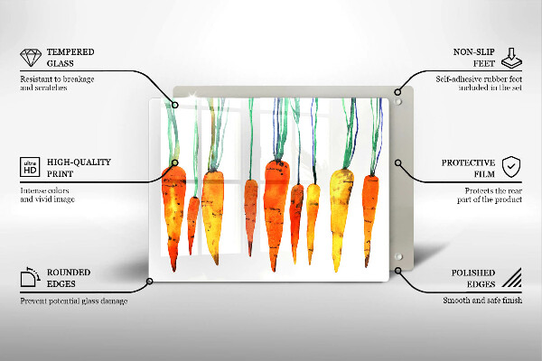Steklena podloga za rezanje Ilustracija korenčka