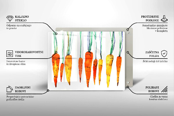 Steklena podloga za rezanje Ilustracija korenčka