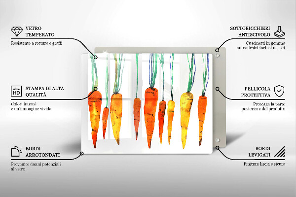 Steklena podloga za rezanje Ilustracija korenčka