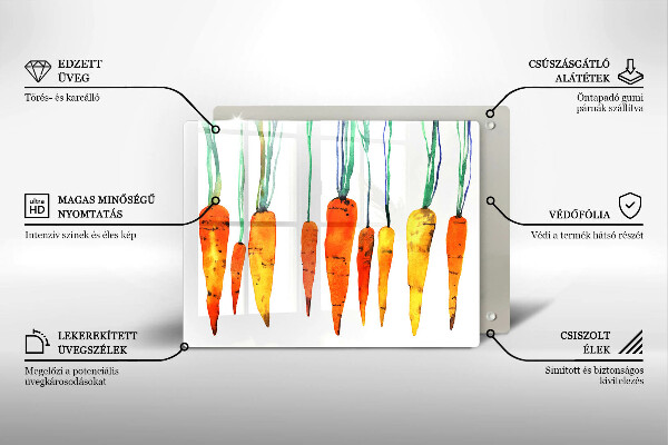 Steklena podloga za rezanje Ilustracija korenčka