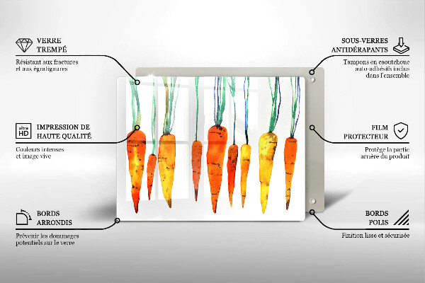 Steklena podloga za rezanje Ilustracija korenčka