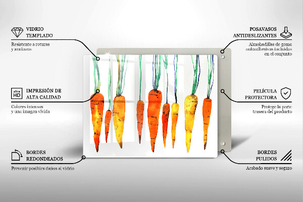 Steklena podloga za rezanje Ilustracija korenčka